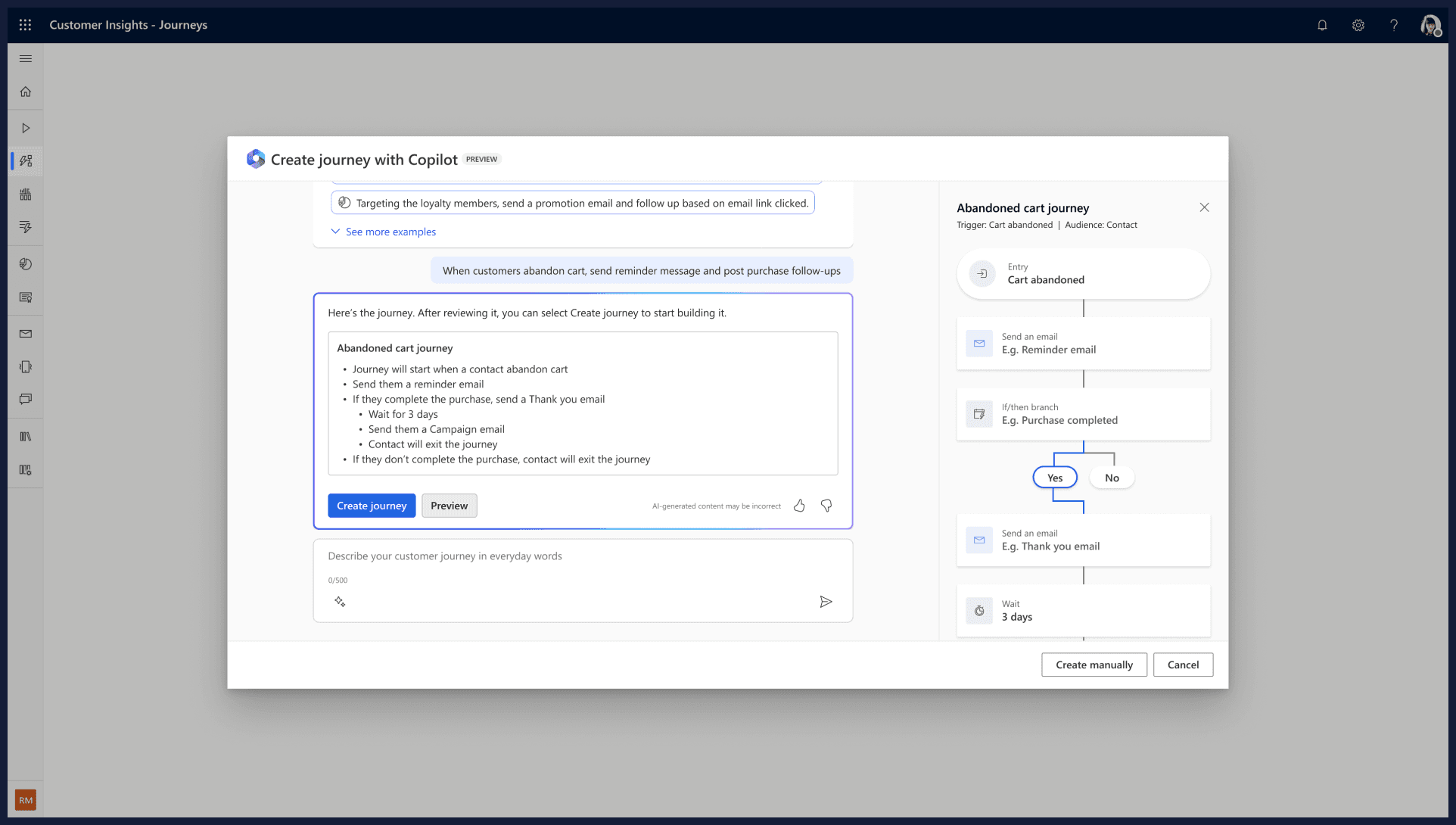 Customer Insights Journeys Dashboard